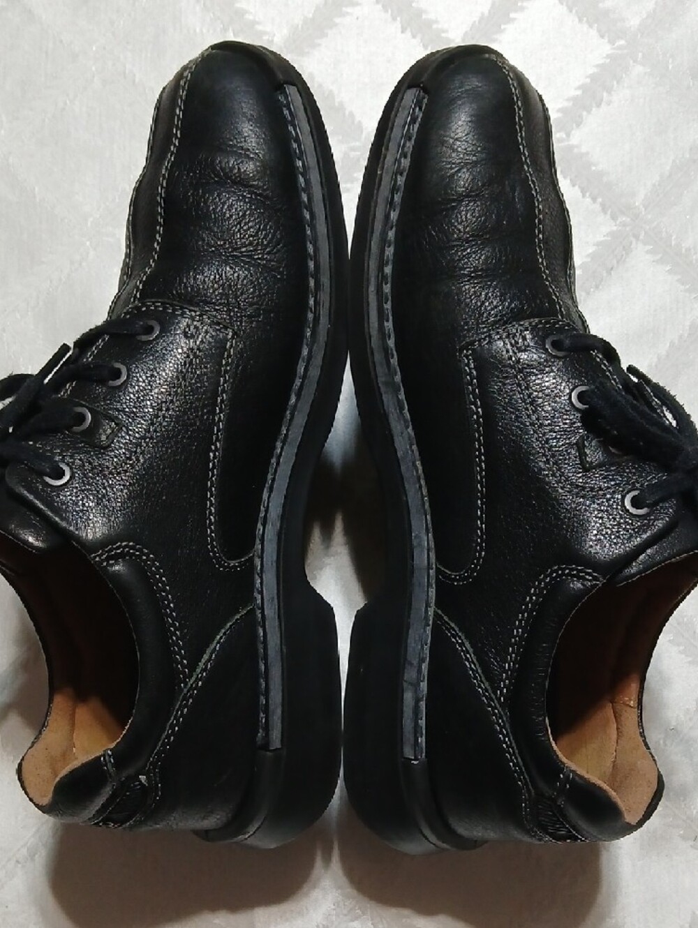 Ecco Black Leather Lace-Up Oxford Shoes for Men Size 44 - Picture 3 of 6